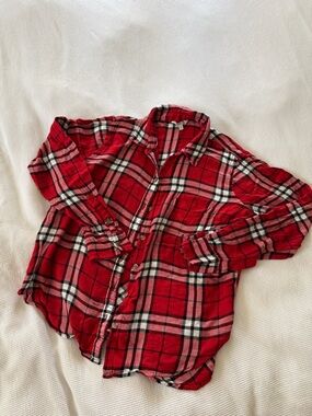Lucky Brand Red Plaid Button-Down Shirt